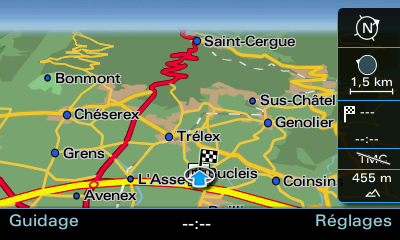 Menu carte Navigation GPS sur RMC