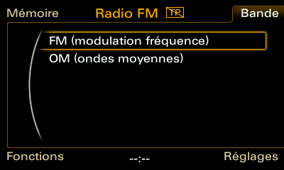 Bande radio sans DAB+ sur Audi RMC